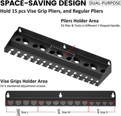  Générique Organiseur Mural Pour Outils - Support Rangement Pour Pinces Utilitaires,Rangement Mural,pour Jardin Cour Arrière Garage Patio Sous-Sol Atelier Entrepôt