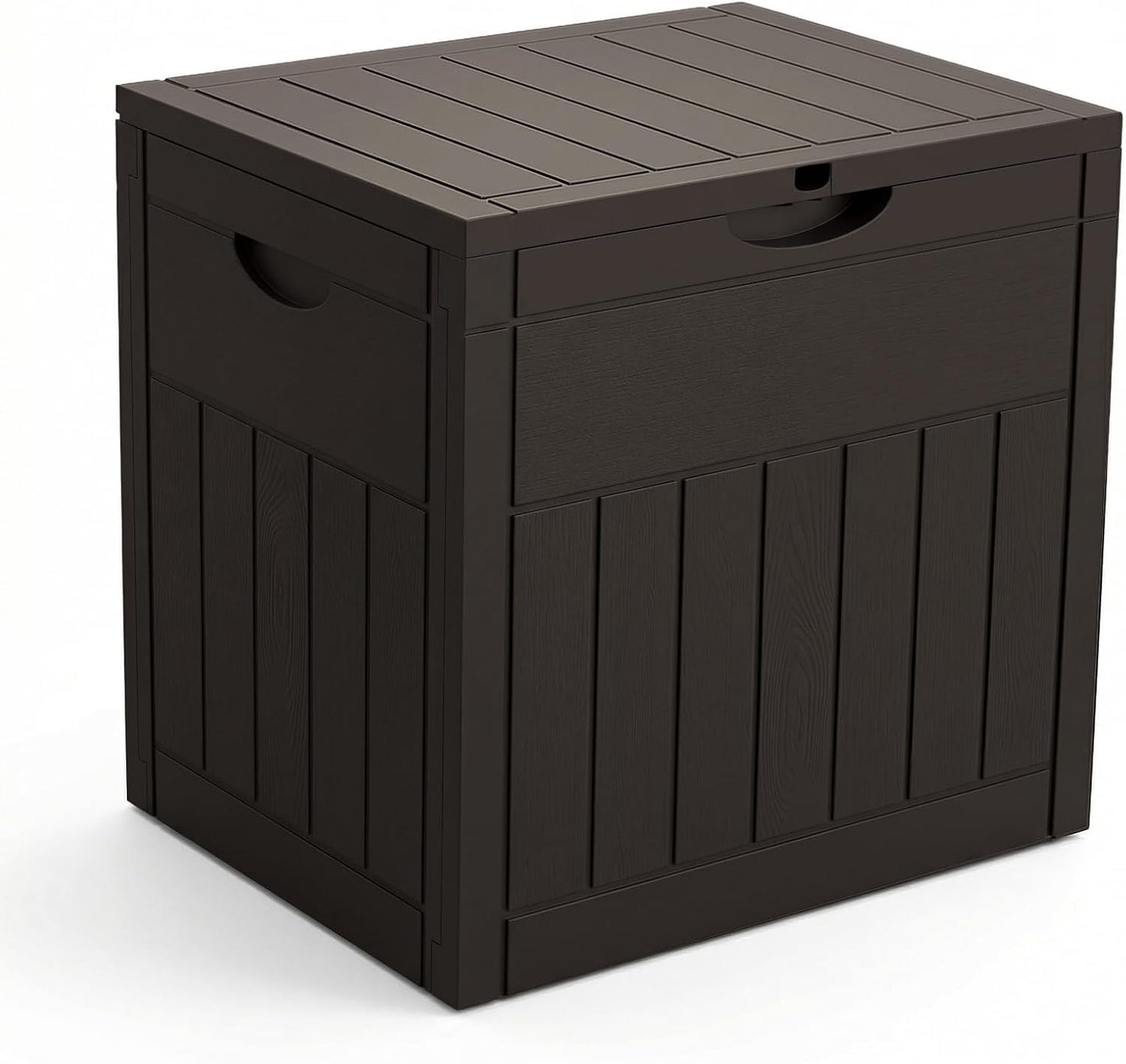  Vounot® Coffre De Rangement Extérieur 126L Boîte De Jardin Étanche Anti UV Couvercle Verrouillable Avec Poignées Encastrées 56 X 43 X 53 Cm Pour Jardin Terrasse Balcon Piscine Effet Polyrotin Marron