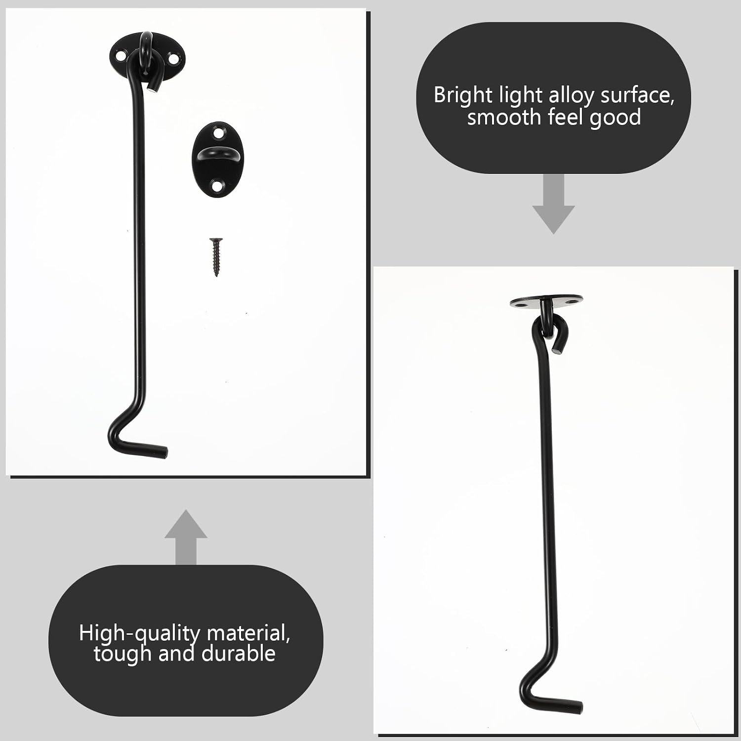  Healvian Crochets De Verrouillage De Fenêtre Solides Et Résistants En Acier Inoxydable Noir Lot De 2 Pour Sécuriser Fenêtres Coulissantes
