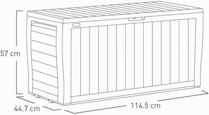  Keter 247661 Boîte De Rangement De Jardin Marvel+ 270 L, Gris Graphite