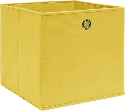 GENERIC Coffre De Rangement, Coffre De Rangement Pour Coussins D'extérieur, Coffres De Rangement D'extérieur étanches, 10 Pièces, Tissu Non Tissé, 28 X 28 X 28 Cm, Jaune