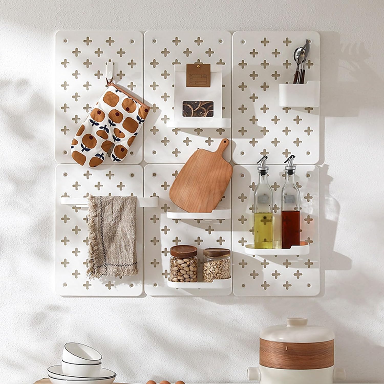  Systèmes De Rangement Muraux Robustes Et Imperméables - Étagère Extensible Pour Petits Espaces - Crochet Pour Panneau Perforé