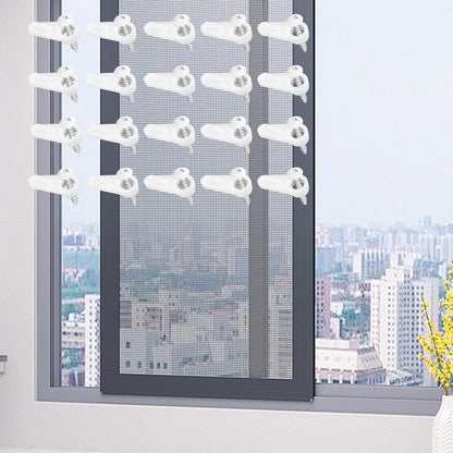  Clips Maintien Pour Moustiquaire De Fenêtre - 20 Pièces Quincaillerie Fixation Moustiquaire Avec Vis | Clips Maintien Pour Fenêtre Anti-Tempête - Pour Maison Appartement Dortoir Salon Chambre Bureau C