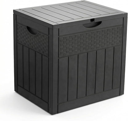  Vounot® Coffre De Rangement Extérieur 126L Boîte De Jardin Étanche Anti UV Couvercle Verrouillable Avec Poignées Encastrées 56 X 43 X 53 Cm Pour Jardin Terrasse Balcon Piscine Effet Polyrotin Noir