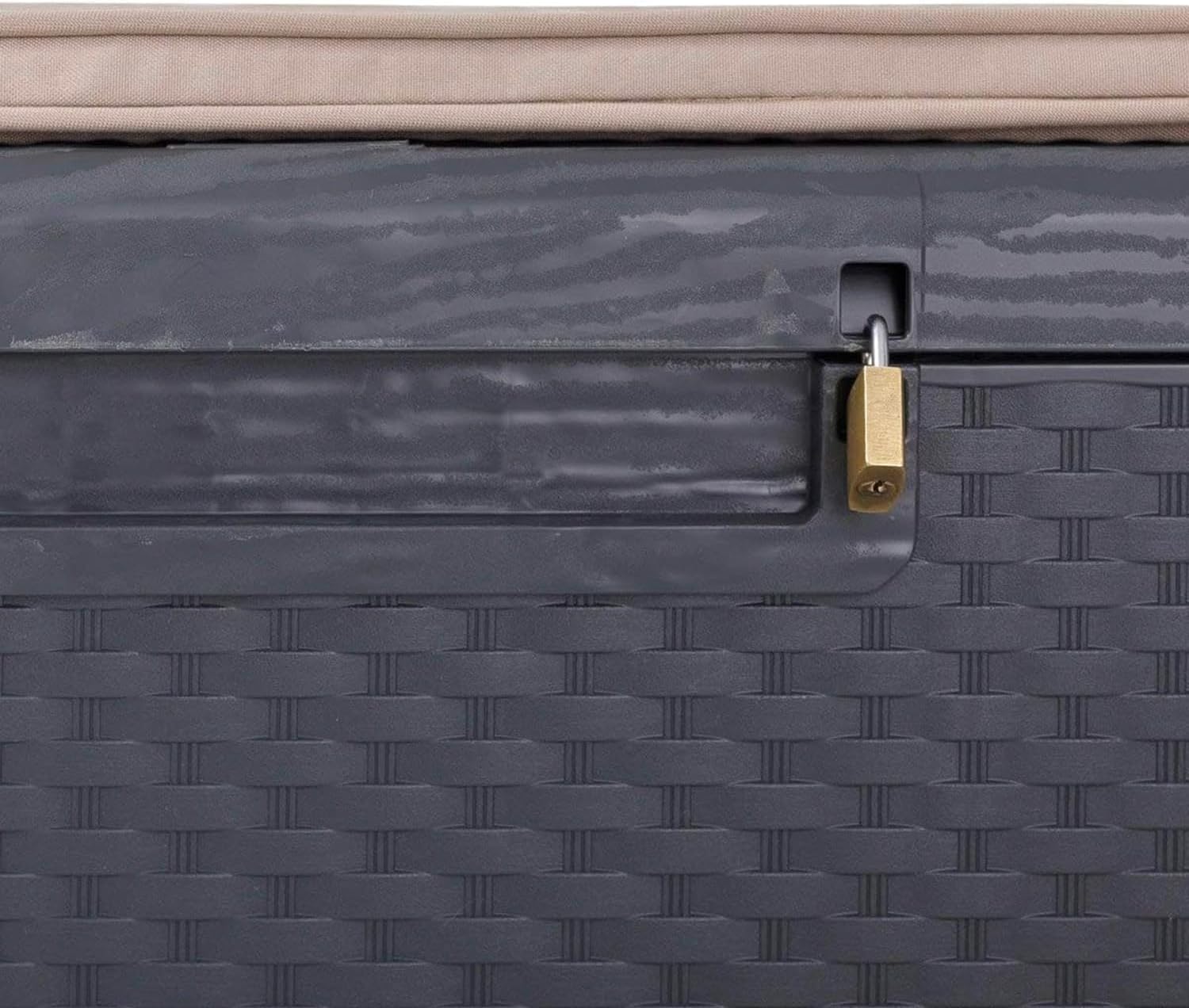  Avilia Coffre De Rangement Avec Assise Et Coussin D'extérieur 340L - Anthracite