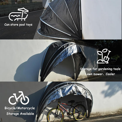 GENERIC Abri De Rangement Pour Vélos, Abri étanche Pour Vélos, Motos, Outils De Jardin Et Tondeuses à Gazon - Solution De Rangement Extérieur Durable Pour Vélos, Abri à Vélos Résistant Aux Intempéri