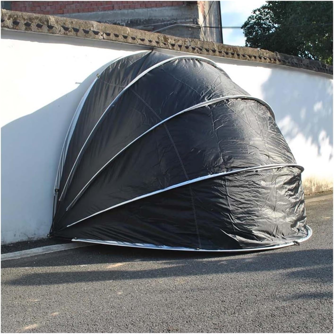 GENERIC Abri à Vélos, Housse Imperméable Pour 2 Vélos - Solution De Rangement Extérieur, Abri Transparent Pour Vélos, Fixation Murale, Protection Durable Et Résistante Aux Intempéries