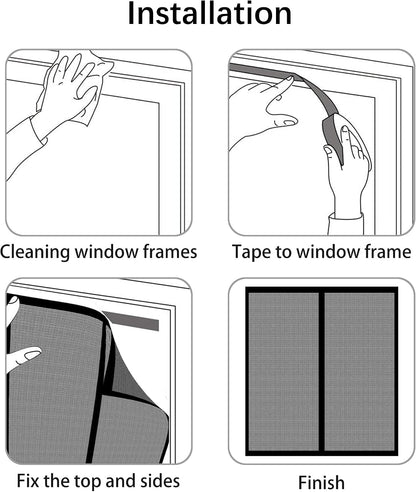  Mosquito Net For Windows, 133 X 120 Cm, Magnetic Window Curtain With Strong Magnets For Windows, Prevents Mosquitoes From Passing In, White