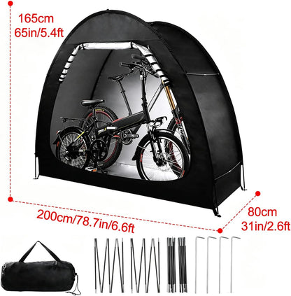  Tente De Rangement Extérieur Imperméable, Abri Pour Vélos Et Motos Avec Fermeture Éclair Métal & Fenêtre D'Aération, Protection Tout Temps Pour Outils De Jardin(Brown)