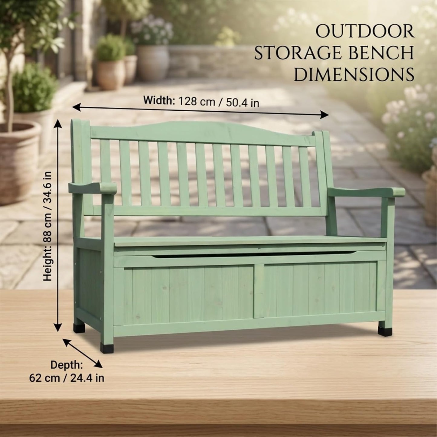  Banc De Rangement Extérieur En Bois D'Épicéa, Coffre De Jardin 2 Places Avec Dossier, Structure Renforcée, Pour Patio, Balcon, Terrasse, Résistant Aux Intempéries(Brown)