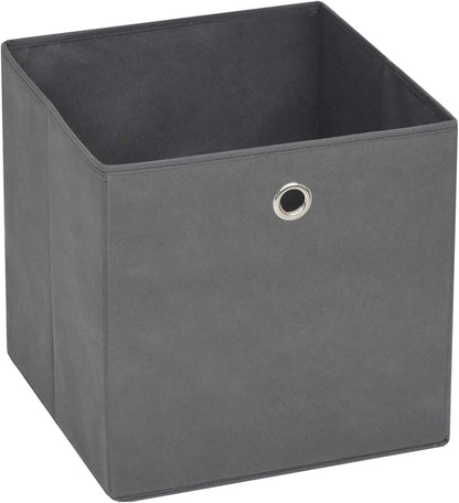 GENERIC Coffre De Rangement, Coffre De Rangement Pour Coussins D'extérieur, Coffres De Rangement D'extérieur Imperméables, 4 Pièces, Tissu Non Tissé, 28 X 28 X 28 Cm, Gris
