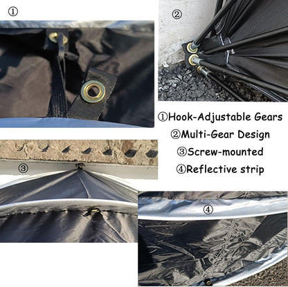 GENERIC Abri à Vélos, Housse Imperméable Pour 2 Vélos - Solution De Rangement Extérieur, Abri Transparent Pour Vélos, Fixation Murale, Protection Durable Et Résistante Aux Intempéries