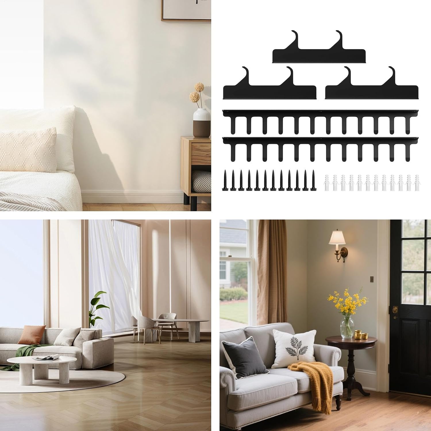  Support Mural Pour Barre De Jalon – Organisateur De 5 Pièces Résistant | Porte-accessoires De Machines D'exercice, Pour équipement De Fitness Dans Le Garage Pour Hommes Et Femmes