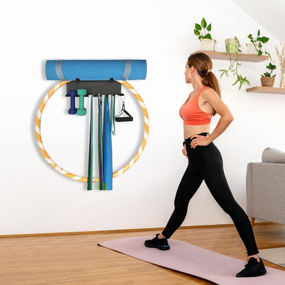  Rangement Mural De Salle De Sport, Organiseur D'équipement, étagère Montée Robuste De 11,4 Cm, Design Peu Encombrant, Système De Suspension Polyvalent Pour Entraînement à La Maison, Yoga, Entraînement