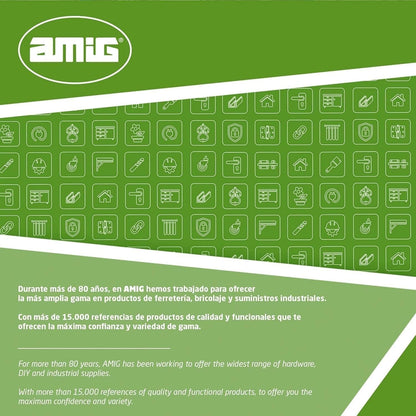  Amig - Roulement Fenêtre Coulissante | Lot De 2 Unités | Taille 79 X 21 Mm | Boîtier Métallique Réglable | Roulement à Aiguilles | Conçu Pour Les Fenêtres Coulissantes | Zamak Zincé