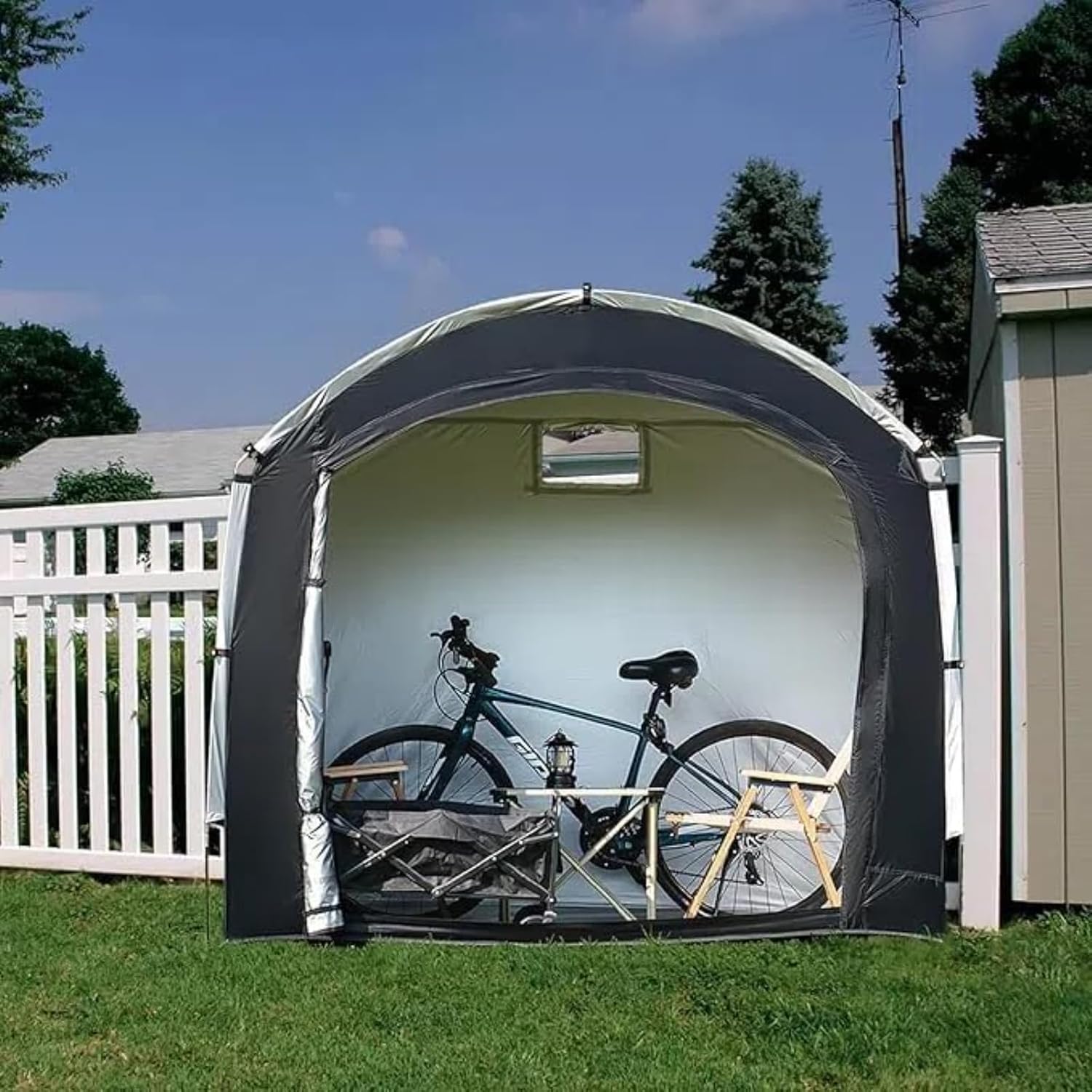  Abri De Rangement Pour Vélo, Abri De Rangement Portable Extérieur Pour Vélo Avec Tissu Oxford 210D PU4000 Imperméable Pour 2/3/4/6/8 Vélos, Abri Pour Moto, Outils De Jardin, Jouets, Pelouse