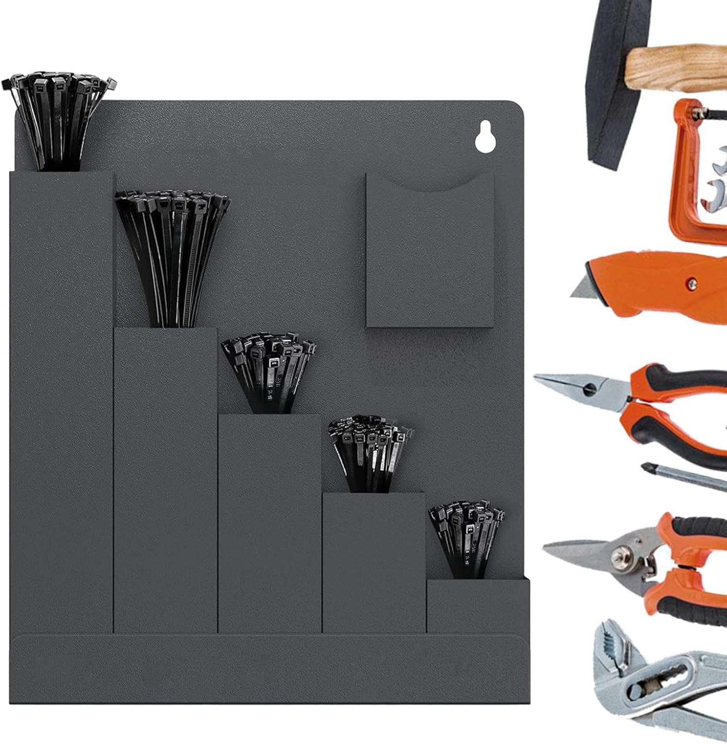  Support Mural Pour Brides, Rangement à 6 Compartiments, Support De Rangement Pour Colliers De Serrage | Pour Installateurs Propriétaires, Bureau, Bureau, Atelier, Garage, Chambre, Camping-car