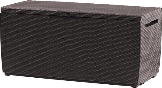  Keter Capri Coffre De Rangement, Capacité 305L, Résine, Marron, Aménagement Jardin Et Terrasse, 54 X 123 X 57 Cm