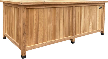  AXI Milo Coffre De Jardin En Bois Brun - 160 X 70 X 120 Cm | Coffre De Rangement Sous Un Abri Ou à L’intérieur Avec Fond Et Serrure | Meuble Exterieur Rangement Outils De Jardinage/Coussins