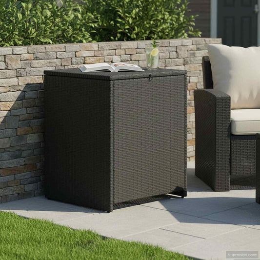  Coffre à Coussins En Acier 55 X 55 X 69 Cm Résistant Aux Intempéries Avec Pieds Réglables, Boîte De Rangement D'extérieur Pour Jardin, Terrasse, Balcon, Imperméable, Boîte De Rangement Stable