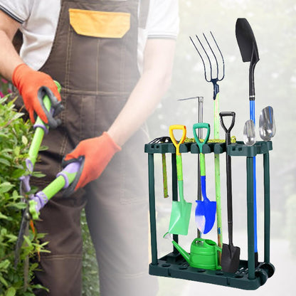  Organisateurs De Rangement Pour Outils De Jardin Avec Roues, Support De Cour Pour Garage, Pelouse, étagère Extérieure, Rangement De Jardin D'angle