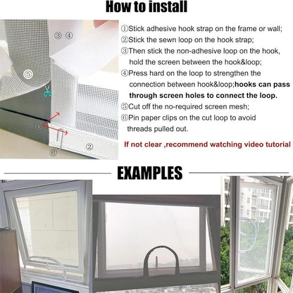  Mailles En Fibre De Verre Personnalisables Pour Une Installation Facile - Respirant Avec Fermetures éclair - Moustiquaire De Fenêtre En Fibre De Verre - Filet De Ventilation - Outil