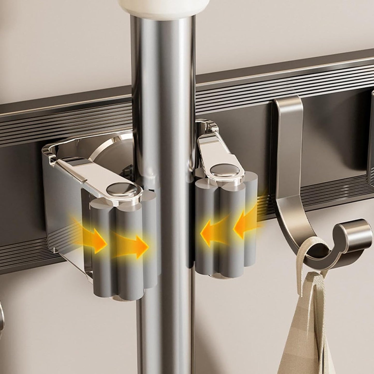  Porte-Balai - Rack Mural Utilitaire Ventouse Robuste Et Antirouille - Organisateur Mural Pour Balais Et Rangement - Pour Utilisation Intérieure Maison Dortoir Appartement Chambre Salon Et Salle De