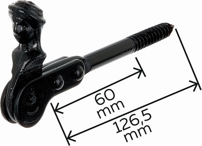  Alberts 307486 Shepherdess Head Shutter Stop | Screw Or Seal | Black Lacquered | 126.5 Mm | Set Of 3 Pieces