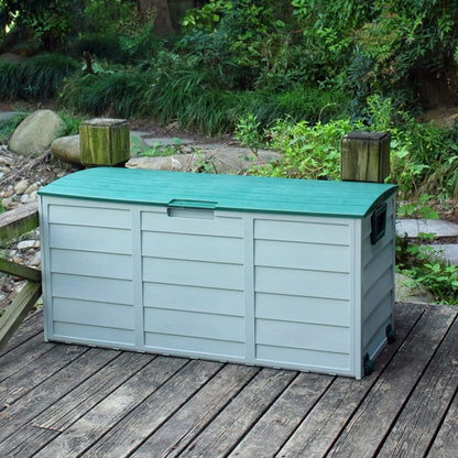  Grande Boîte De Pont En Plastique Avec Couvercle Rabattable, Boîte De Rangement Extérieure Étanche À La Poussière Et Résistante Aux UV, Jouets De Piscine, Outils De Jardin ( Couleur : Gray+brown )