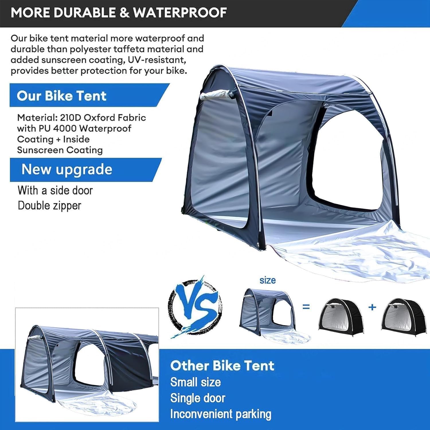 GENERIC Abri à Vélos, Tente De Rangement Extérieur Pour 2 à 5 Vélos, Rangement Emboîtable, Abri Imperméable Pour Motos, Protection Violette Résistante Pour Tous Les Temps