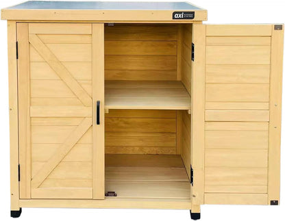  Axi Felix Armoire De Jardin En Bois Beige - 80 X 45 X 93 Cm | Armoire Exterieur, Armoire À Outils Pour Le Jardin Avec Étagère/Meuble Exterieur Rangement Pour Le Jardin