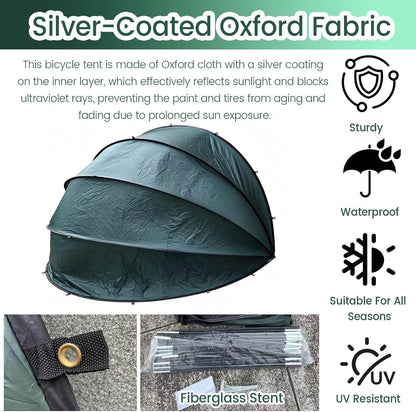 GENERIC Abri à Vélos Imperméable Pour 2 à 3 Vélos, Abri De Rangement Extérieur Portable, Grand Abri Pour Motos, Idéal Pour Les Outils De Jardin Et La Tondeuse à Gazon (Gris Clair)
