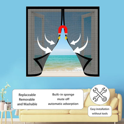  Mosquito Net Door Window 93 X 123 Cm Magnetic Mosquito Net Without Drilling Easy To Install For Home Windows, White