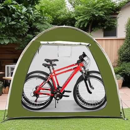  Abri De Vélo | Housse Portable Pour Moto | Tente De Rangement D'extérieur Résistante Aux Intempéries Avec Double Entrée Pour Jardin, Pelouse, Camping, Arrière-cour