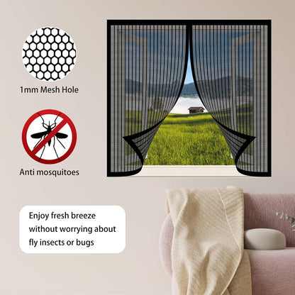  Mosquito Net Window 89 X 138 Cm Balcony Mosquito Net Automatic Closure Self-Adhesive For Most Windows, White