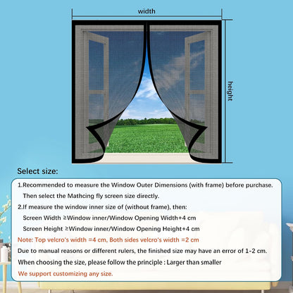  Magnetic Mosquito Net For Windows, 110 X 170 Cm, Magnetic Window Insect Screen, Easy Installation For Windows Doors, White