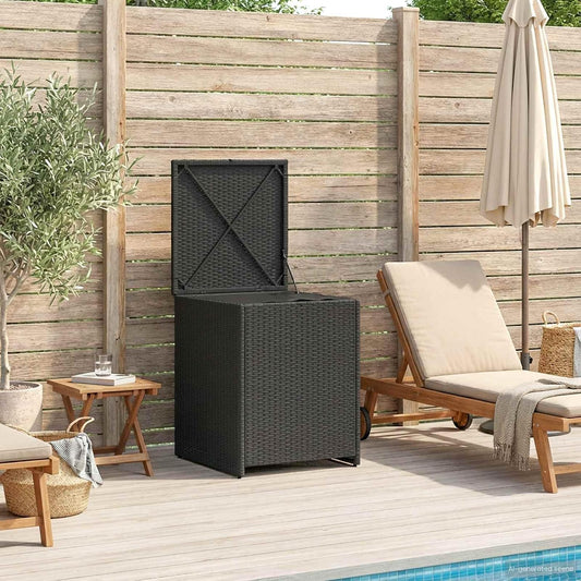  Coffre à Coussins En Acier 55 X 55 X 69 Cm Résistant Aux Intempéries Avec Pieds Réglables, Boîte De Rangement D'extérieur Pour Jardin, Terrasse, Balcon, Imperméable, Boîte De Rangement Stable