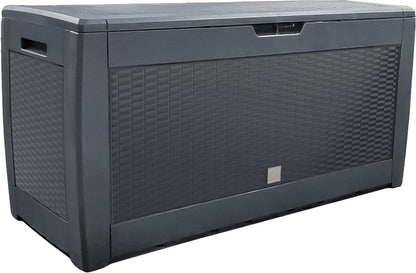  Vounot® Coffre De Rangement Exterieur 310L En PP 119 X 48 X 60 CM Fabriqué En Europe Style Polyrotin Marron
