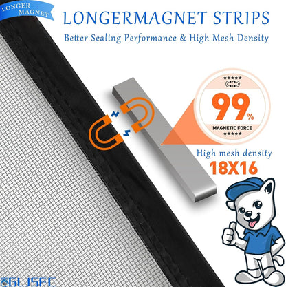  Magnetic Mosquito Net For Windows, 55 X 70 Cm Mesh Curtain, Magnetic Seal Top And Bottom With Automatic Closure, Keeps Fresh Air Inside Black
