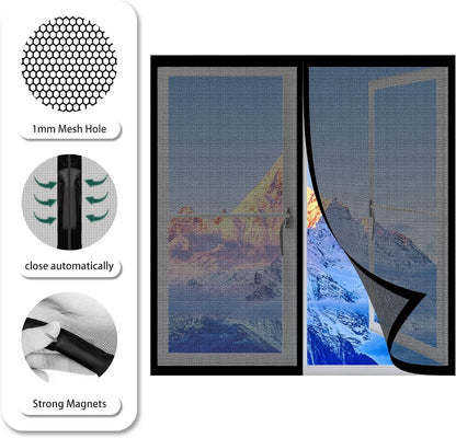  Magnetic Door Or Window Mosquito Net 118 X 130 Cm Breathable Balcony Mosquito Net Ultra Thin Mesh For Windows Doors, White