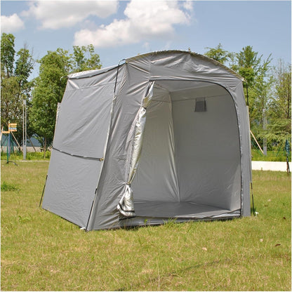 GENERIC Abri à Vélo Imperméable Pour Le Rangement Extérieur, Avec Fenêtres D'aération, Facile à Plier, Dimensions 220 X 150 X 185 Cm – Idéal Pour Protéger Vélos Et équipements.