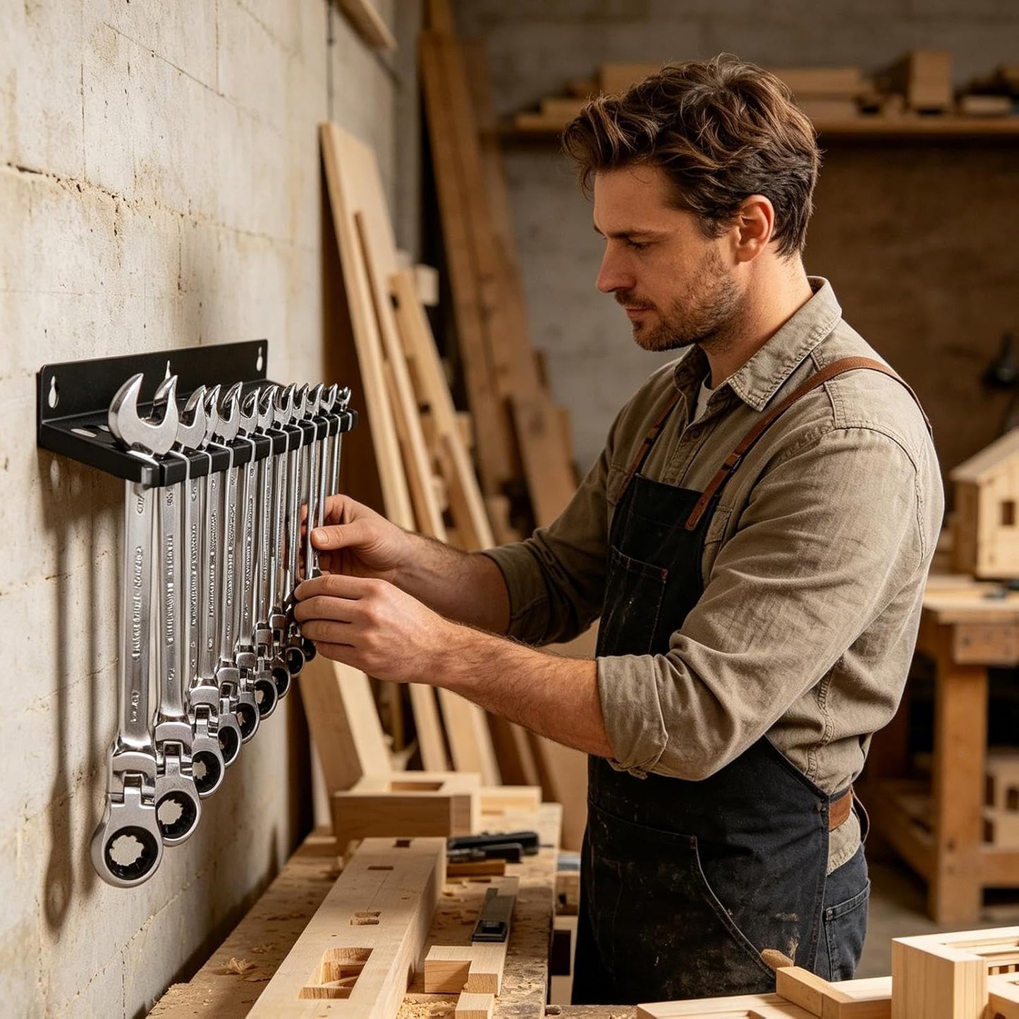  Support Pour Clés - Stockage Mural À Outils 12 Emplacements,Organiseur D'angle à Suspendre Pour Outils | Pour Tournevis Hexagonaux Cliquet Cutter Ciseaux Maison Garage Atelier Espace Travail Coin