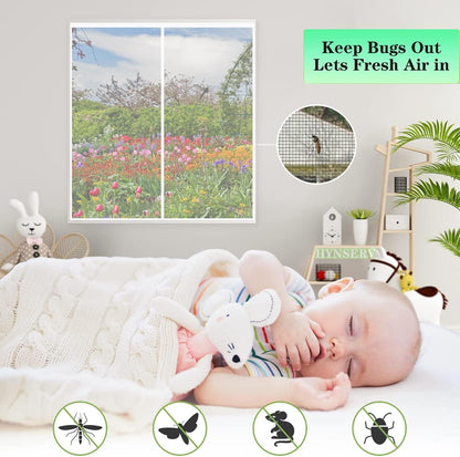  Magnetic Window Mosquito Net White 120 X 170 Cm Automatic Closure Anti-Mosquito Fly Curtain Easy To Install Anti-Insect For Doors Windows Balcony Living Room