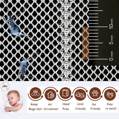  Mosquito Net For Windows, 225 X 140 Cm Anti-Pollen Net With Innovative Magnetic Fastening | Fly Netting, Pollen Protection, No Drilling Required, White