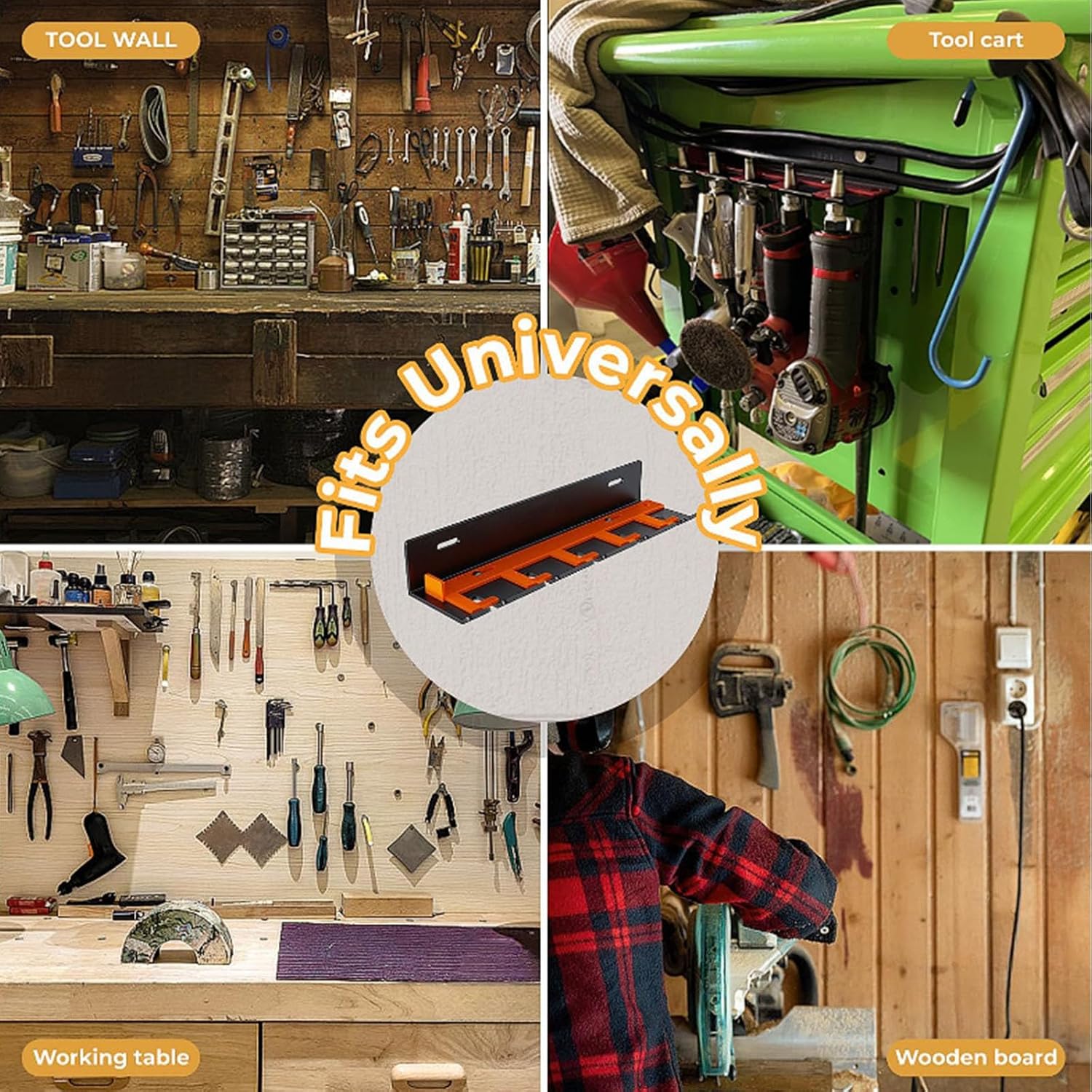  Organisateurs Muraux Sécurisés Pour Outils Pneumatiques Avec 5 Emplacements Coulissants En Métal Pour Un Rangement Sécurisé Et Efficace