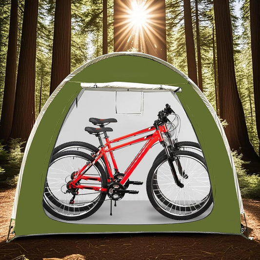  Abri De Vélo | Housse Portable Pour Moto | Tente De Rangement D'extérieur Résistante Aux Intempéries Avec Double Entrée Pour Jardin, Pelouse, Camping, Arrière-cour