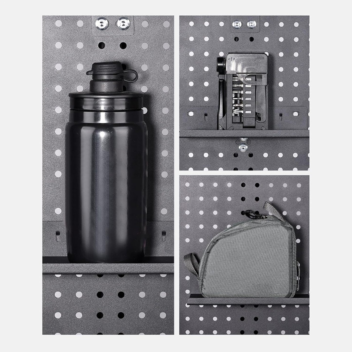  Support D'affichage Pour Panneau Perforé | Organisateur D'outils De Vélo En D'aluminium | Support Mural Pour Casque, Pour Garage, Mur, Bureau, Atelier