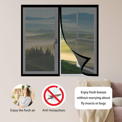  Mosquito Nets For Windows, 65 X 126 Cm, Made To Measure To Prevent Insects From Entering For Windows Doors, Black