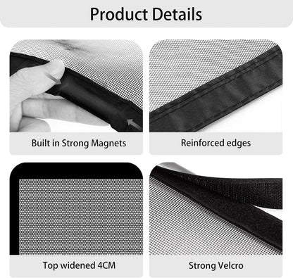  Magnetic Mosquito Net For Windows, 110 X 170 Cm, Magnetic Window Insect Screen, Easy Installation For Windows Doors, White