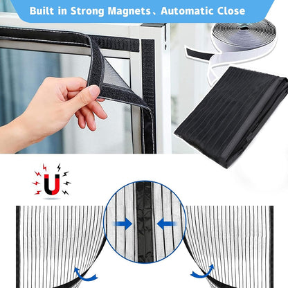  Magnetic Window Mosquito Netting, 120 X 110 Cm, Magnetic Window Mesh, Ultra Fine Mesh For Most Windows, Brown